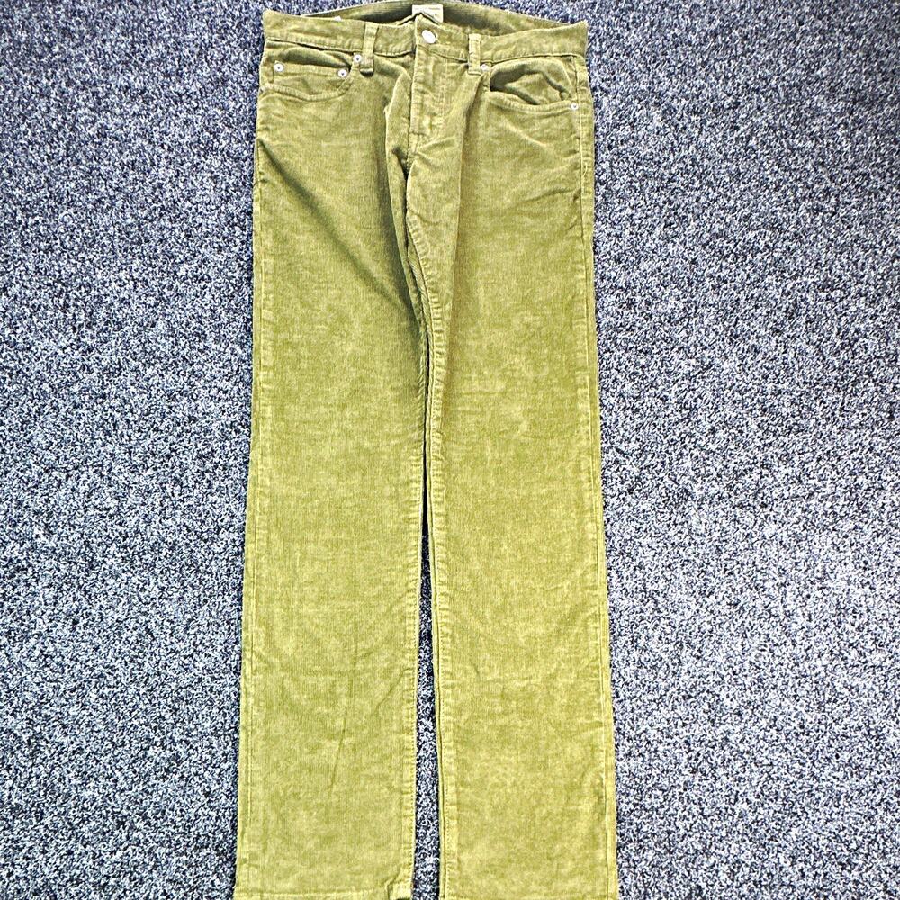 J.Crew 484 Men's Extra Slim Straight Corduroy Pants Green 29 Stretch 5-Pocket